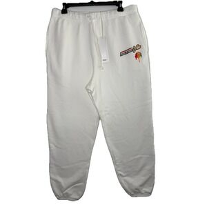 NEW‎ Elwood Sweatpants Mens Medium Vintage White Organic Cotton Ribbed Cuff